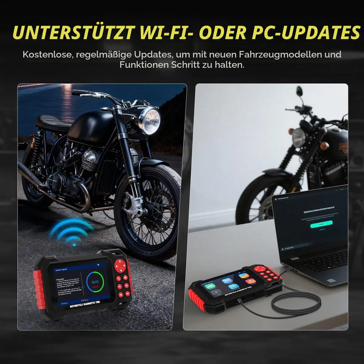 M7 Vollsystem Motorrad Scanner mit Live-Datenaufzeichnung 5" IPS Display
