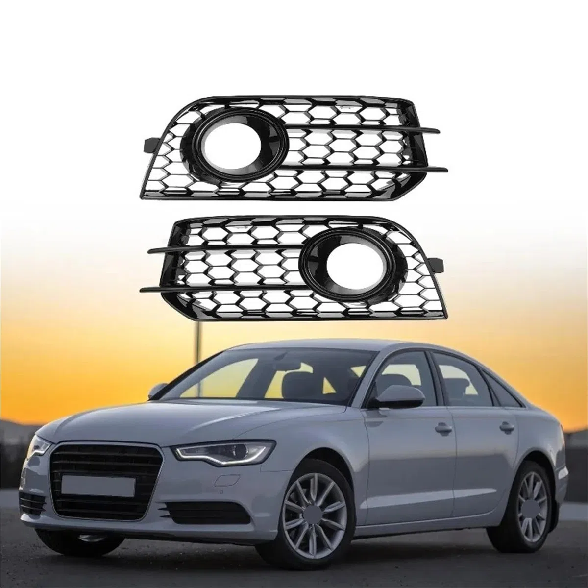 Abdeckung Nebelscheinwerfer Für A1 2010-2014 Auto Nebel Anhänger Abdeckung Front Stoßstange Licht Kühlergrill Teile(Bright black)