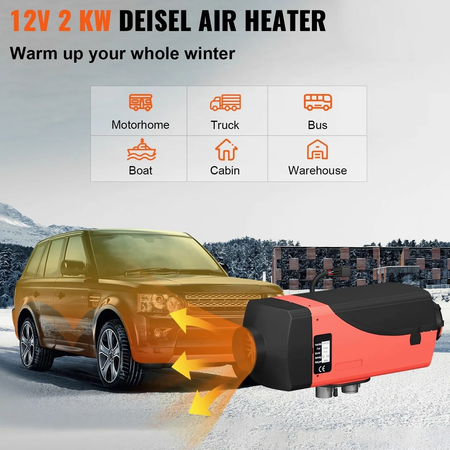 Dieselheizung 12V 2KW Diesel-Lufterhitzer Dieselheizung Standheizung Air Diesel Heizung Mit Geringem Geräuschpegel Und LCD-Schalter Standheizung Diesel