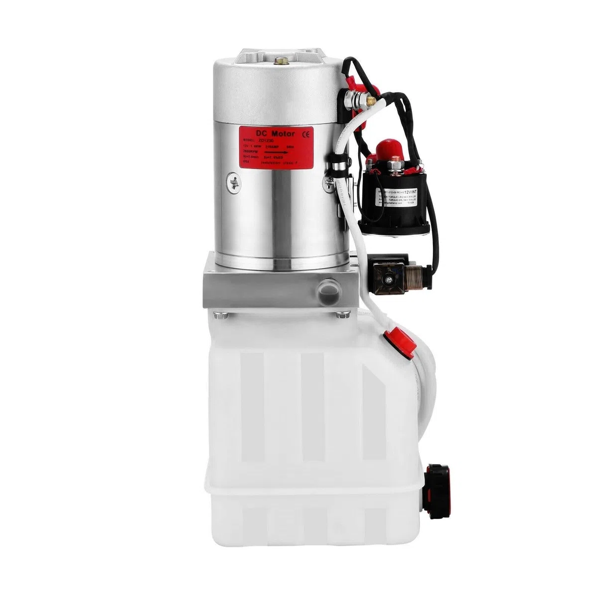 Hydraulikpumpe, 12 V DC, einfachwirkendes Hydraulikaggregat, 4-Liter-Kunststofftank-Aggregat for Kippanhänger, PKW-Lift für Anfänger zum Selbermachen