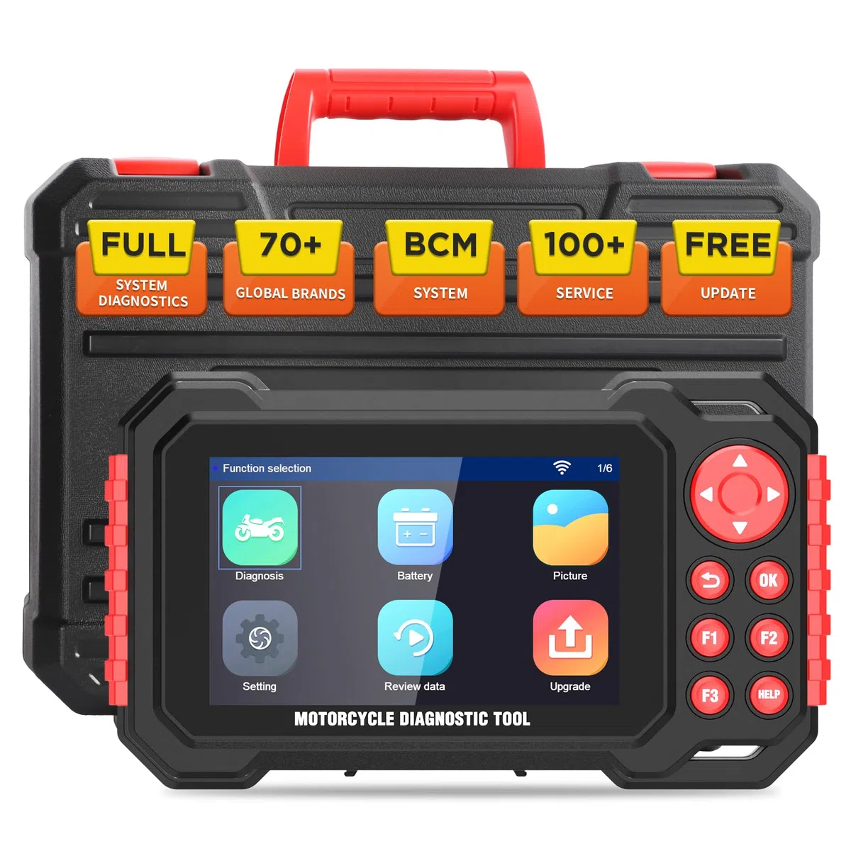 M7 Vollsystem Motorrad Scanner mit Live-Datenaufzeichnung 5" IPS Display