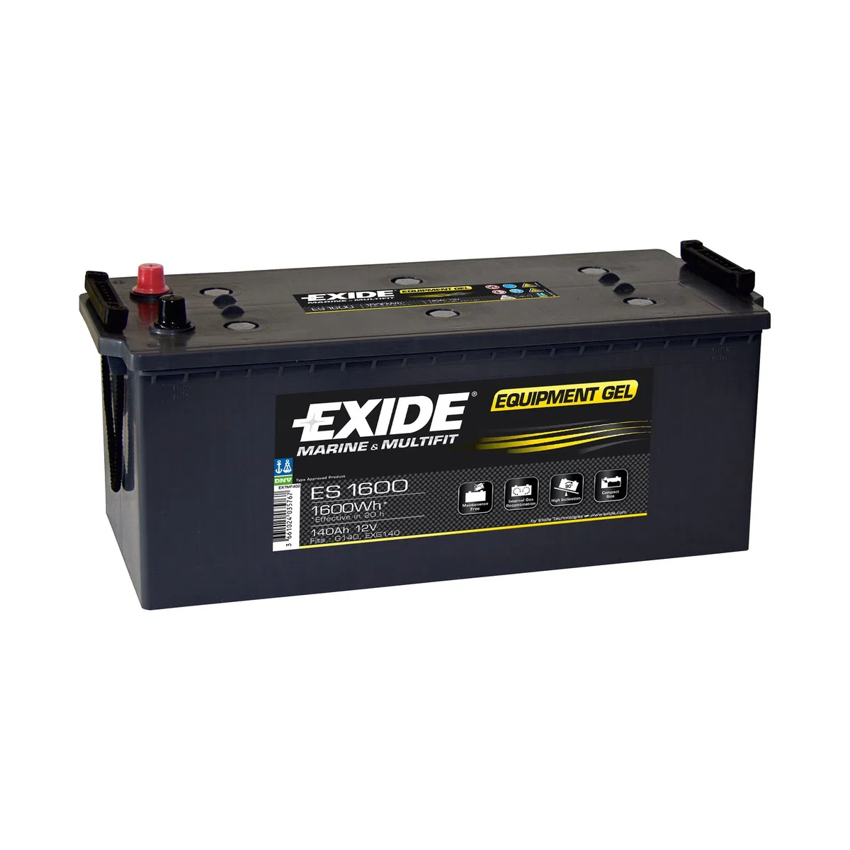 Exide ES1600 Equipment GEL Versorgungsbatterie 12V 140Ah 1600Wh 900A