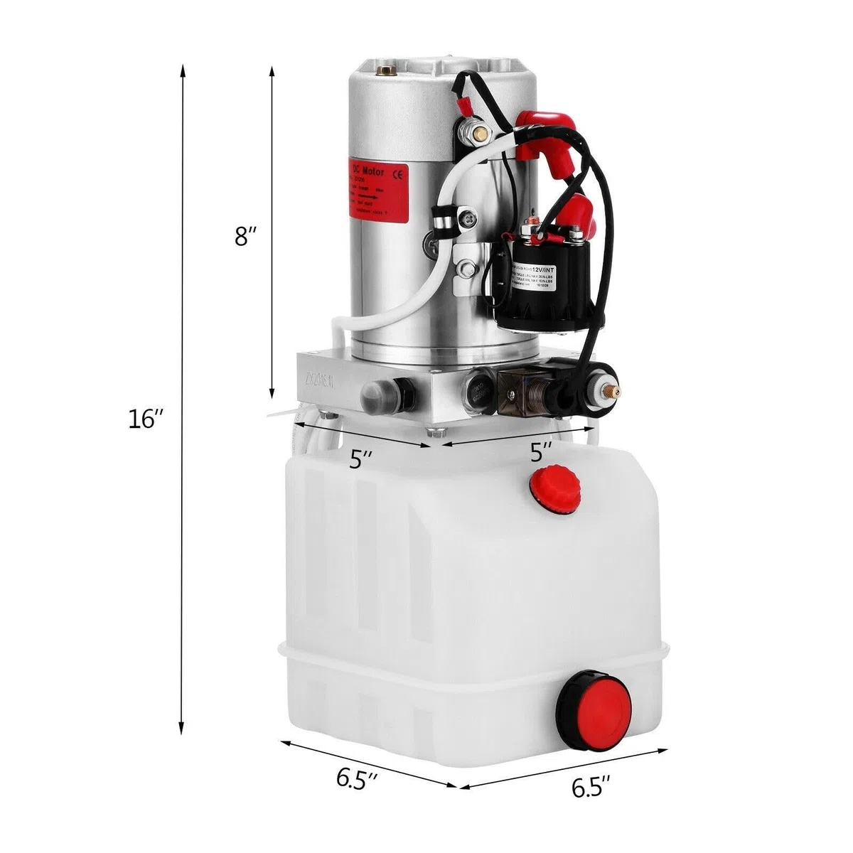 Hydraulikpumpe, 12 V DC, einfachwirkendes Hydraulikaggregat, 4-Liter-Kunststofftank-Aggregat for Kippanhänger, PKW-Lift für Anfänger zum Selbermachen